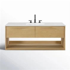 Badezimmer-Waschtisch mit natürlicher Holzmaserung